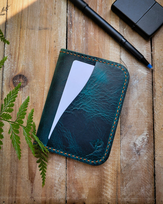 Stevens minimalist bifold | Turquoise and Brown